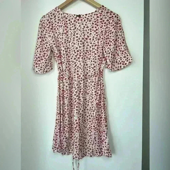 Billabong Red & White Floral Midi Dress XS V-Neck Garden Girl Euro Summer Dress - Picture 10 of 16